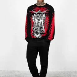 BET1 Baphomet Unisex Crew Jumper -Cheap Disturbia Shop AW22B180 Baphomet Unisex Jumper 002 800x