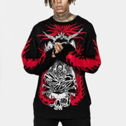 BET1 Baphomet Unisex Crew Jumper -Cheap Disturbia Shop AW22B180 Baphomet Unisex Jumper 006 800x