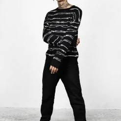 BET1 Barbed Longline Crew Neck Jumper -Cheap Disturbia Shop AW22B184 Barbed Longline Crew Neck Jumper 005 b9b6c035 a17c 47f1 b6c1 f3241e4e0775 800x