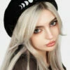 CAF1 Lunar Embroidered Beret -Cheap Disturbia Shop AW22CA72 LUNAR EMBROIDERED BERET 008 800x