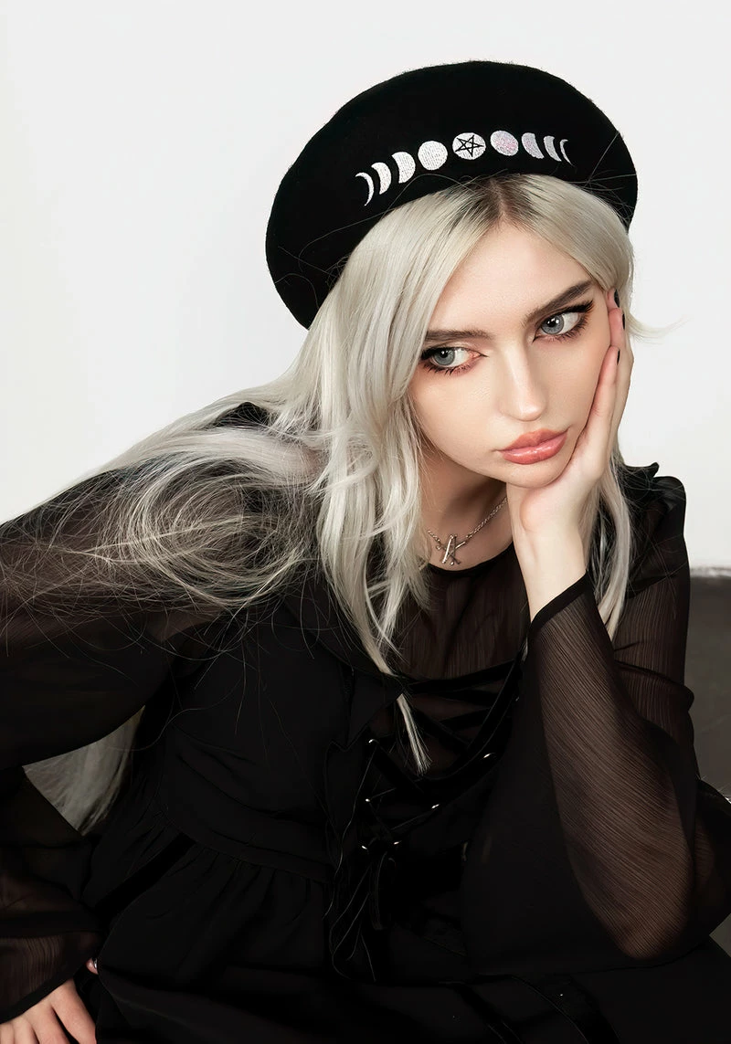 CAF1 Lunar Embroidered Beret 3 CAF1 Lunar Embroidered Beret - Image 2