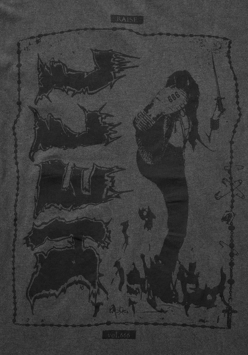 DMT1 Hell Vintage Grey Washed T-Shirt 8 DMT1 Hell Vintage Grey Washed T-Shirt - Image 6