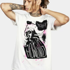 DMT1 Howling Vintage Off White Washed T-Shirt -Cheap Disturbia Shop AW22DM153 Howling Vintage Washed Off White T Shirt 003 800x