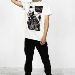 DMT1 Howling Vintage Off White Washed T-Shirt -Cheap Disturbia Shop AW22DM153 Howling Vintage Washed Off White T Shirt 005 800x