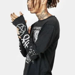 DMT1 Infernal Layered Long Sleeve T-Shirt -Cheap Disturbia Shop AW22DM244 INFERNAL LAYERED MENS LONG SLEEVE T SHIRT 003 800x