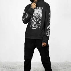 DMT1 Infernal Relaxed Fit Hoody -Cheap Disturbia Shop AW22DM245 INFERNAL RELAXED FIT UNISEX HOODY 003 800x