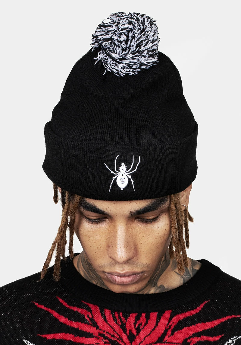 HXC1 Spinneret Embroidered Pom Pom Beanie 4 HXC1 Spinneret Embroidered Pom Pom Beanie - Image 2