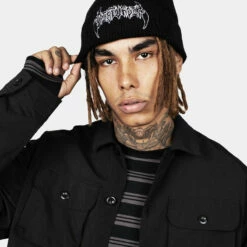 HXC1 Distorted Disturbia Embroidered Beanie 16 HXC1 Distorted Disturbia Embroidered Beanie -Cheap Disturbia Shop AW22HXC192 Distorted Disturbia Embroidered Beanie 001 800x