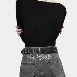 YHU1 Hellbound Studded Jeans Belt -Cheap Disturbia Shop AW22YH89 Hellbound Studded Jean Belt 001 800x
