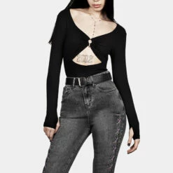 YHU1 Hellbound Studded Jeans Belt -Cheap Disturbia Shop AW22YH89 Hellbound Studded Jean Belt 003 800x