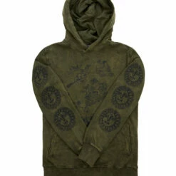 DMT1 Sabbat And Sun Green Acid Wash Pullover Hoody -Cheap Disturbia Shop SS22DM379 Sabbat and Sun Green Acid Wash Pullover Hoody F2 800x