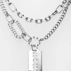 TOU1 Blade Multi-Chain Necklace -Cheap Disturbia Shop SS22TS18 Blade Multi Chain Necklace 1 800x