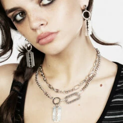 TOU1 Blade Multi-Chain Necklace -Cheap Disturbia Shop SS22TS18 Blade Multichain Necklace 004 800x