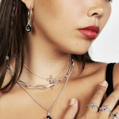 TOU1 Dragon Egg Multi-Chain Necklace -Cheap Disturbia Shop SS22TS22 Dragon Egg MultiChain Necklace 003 800x