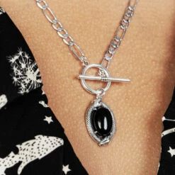 Cheap Disturbia Shop -Cheap Disturbia Shop SS22TS32 Ourobros Moonstone Multichain Necklace 004 800x