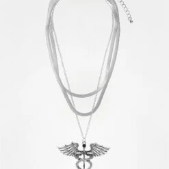 TOU1 CADUCEUS MULTI-CHAIN NECKLACE -Cheap Disturbia Shop TSDIS066 CADUCEUS MULTI CHAIN NECKLACE 009 800x